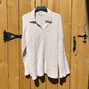 Reformation Fantino Cashmere Collared Ribbed Cardigan